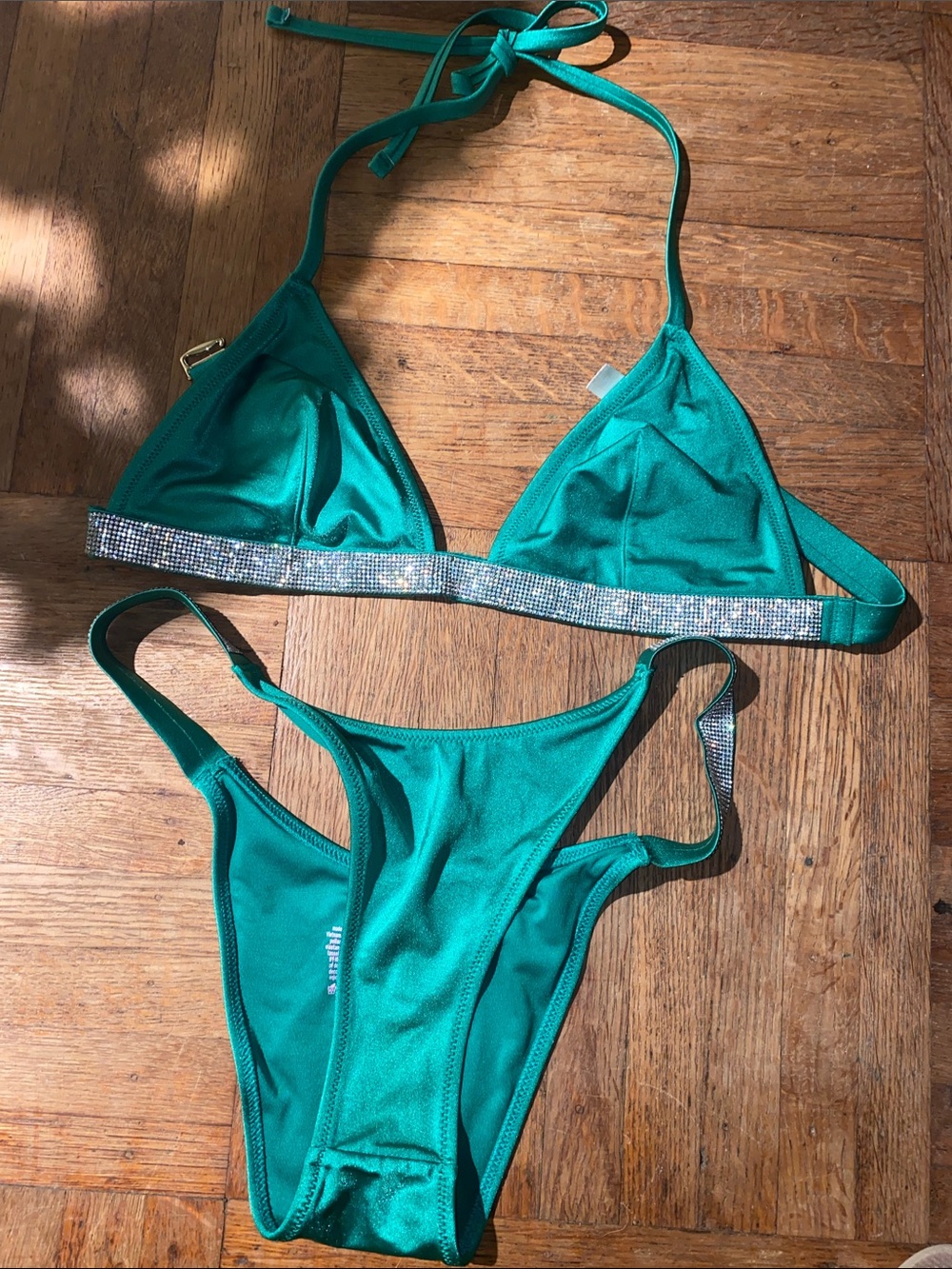 Victoria Secret Rhinestone Bikini Top M Bottom S